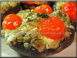 laforchettamagica.com - Funghi Portobello con scamorza e pomodorini