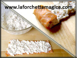 laforchettamagica.com - Distribuire la ricotta sulla fetta di salmone