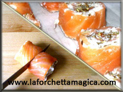 laforchettamagica.com - Tagliare gli involtini in due parti