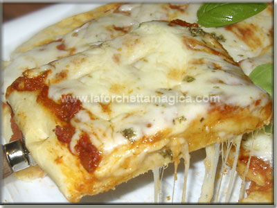 Pizza con scamorza e pomodoro