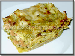 La Forchetta Magica - Lasagne con gamberi zucchine e pesto