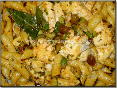 Penne con orata e zucchine