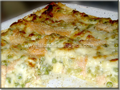 Lasagne con salmone e verdure