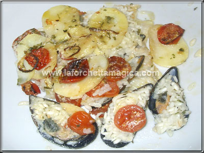 Teglia di riso patate e cozze
