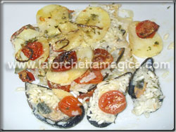 laforchettamagica.com - Teglia di riso patate e cozze