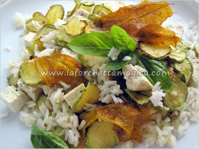 laforchettamagica.com - Riso basmati con zucchine e fiori 