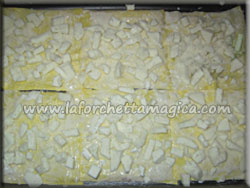 laforchettamagica.com - Disporre la besciamella e il formaggio sulle lasagne