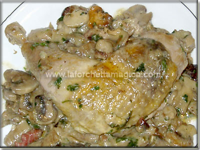 Faraona con funghi