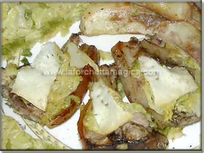 Costine di maialino con patate e verza