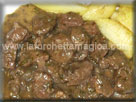 Carbonnade con cipolle rosse e aceto balsamico
