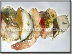 Spiedini di pesce al forno