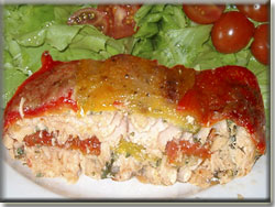 Salmone al forno con erbe e peperoni